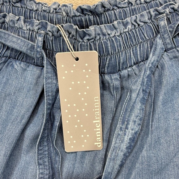 DR2 by Daniel Rainn Jeans Women's Large Blue Denim Wide Paperbag Waist Tie Waist - Picture 6 of 15